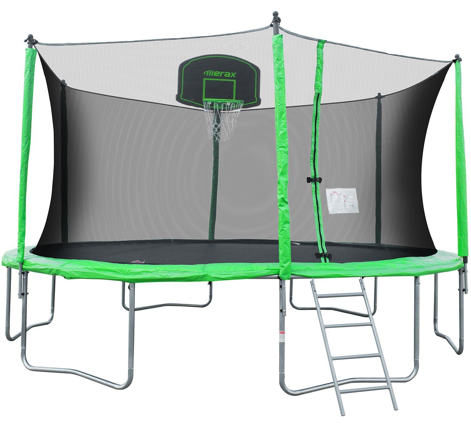 Merax 14-Feet Round Trampoline with Safety Enclosure, Basketball Hoop and Ladder