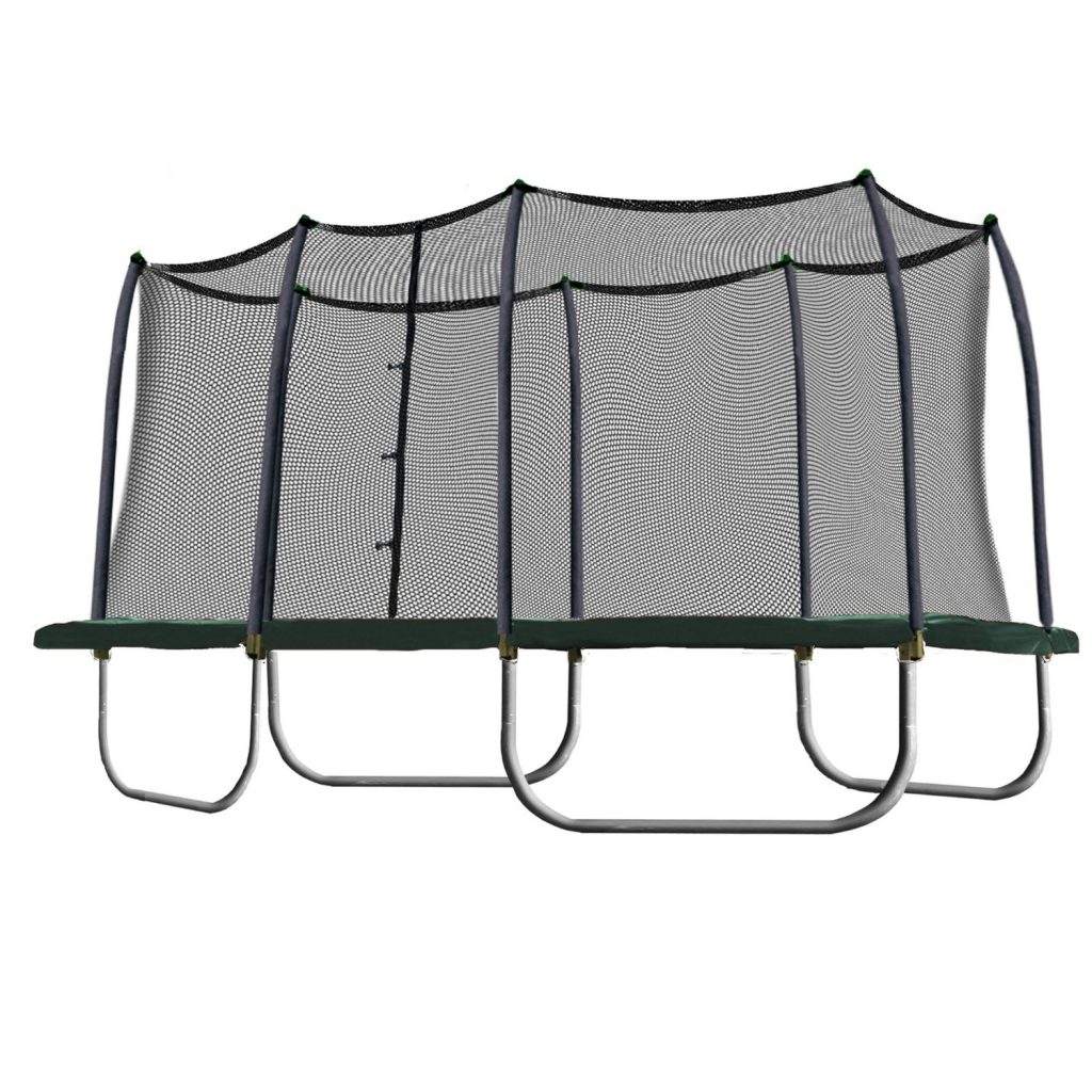 Skywalker Trampolines Rectangle Trampoline and Enclosure with Green Spring Pad, 8 X 14-Feet